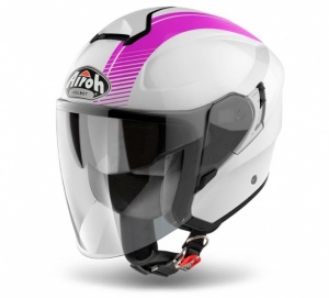 Airoh Hunter Urban Jet Helmet - Simple Pink Gloss